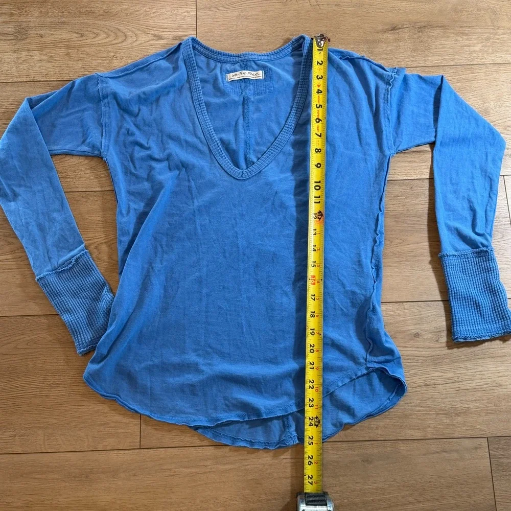 We The Free Coastal Cruising Long‎ Sleeve T XS Free People Lake Victoria Blue